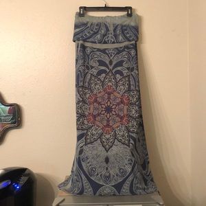 Boho style long skirt with mandala